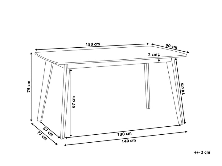 Dining Table 150 x 90 cm White Santos