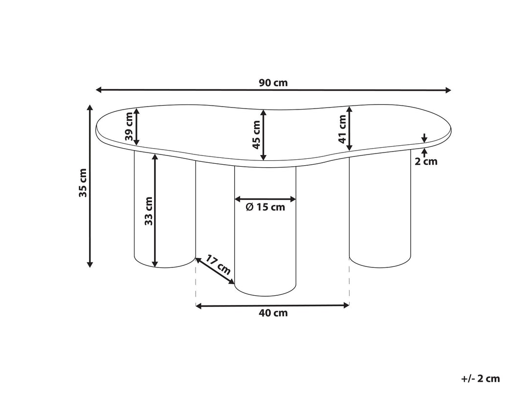 Jareal Marble Coffee Table White with Light Wood