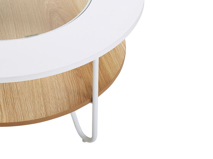 Vianor Coffee Table with Shelf White with Light Wood