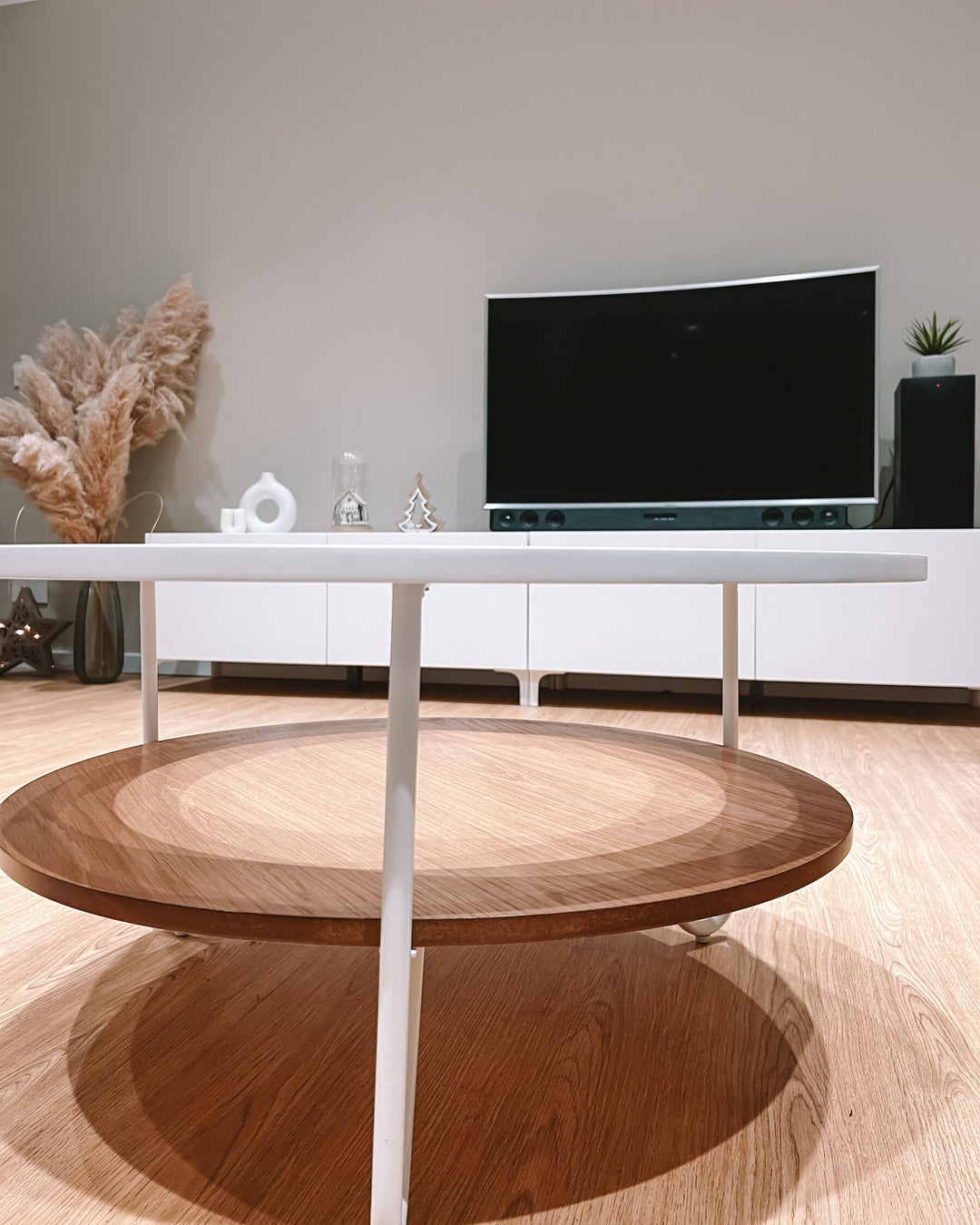 Vianor Coffee Table with Shelf White with Light Wood