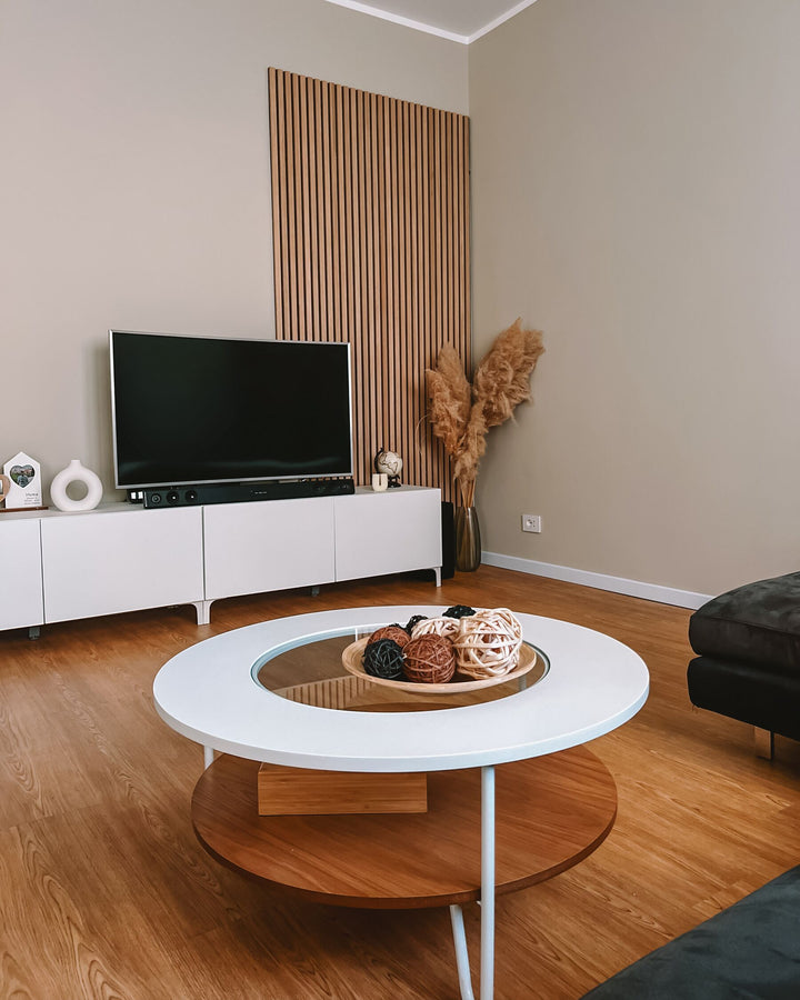 Vianor Coffee Table with Shelf White with Light Wood