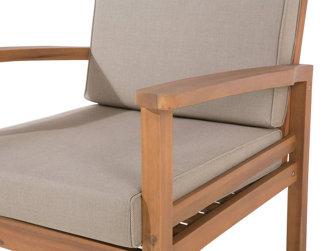 Manila Garden Lounge Set with Table and Ottoman 4 Seater Acacia Wood Light Brown