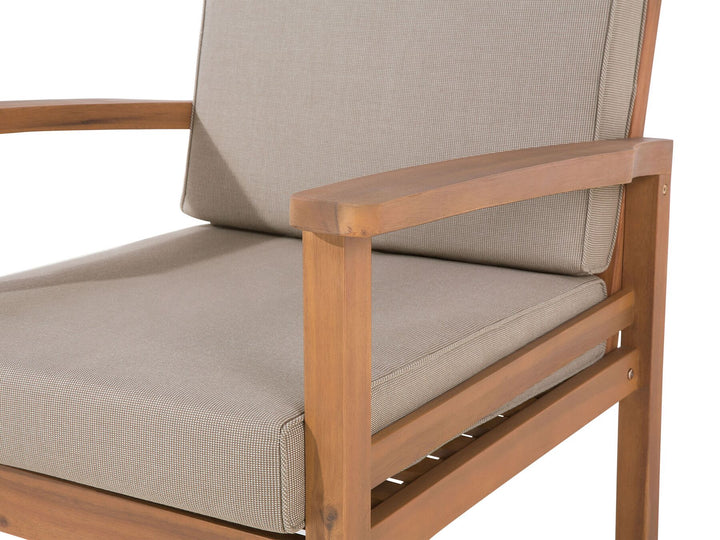 Manila Garden Lounge Set with Table and Ottoman 4 Seater Acacia Wood Light Brown