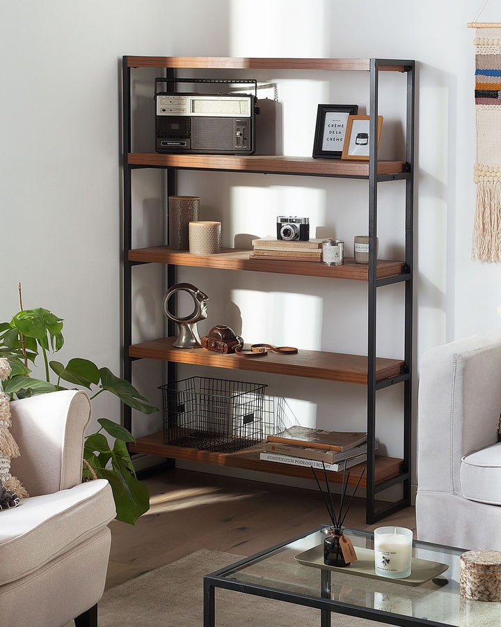 Lucas 4 Tier Shelving Unit 155 cm Dark Brown Tifton