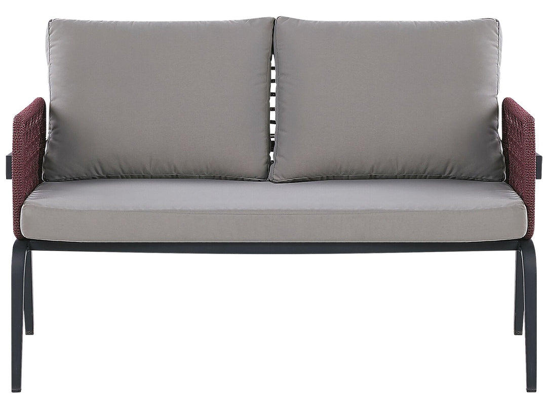 Sciacca Garden Lounge Set with Table 4 Seater Metal Grey