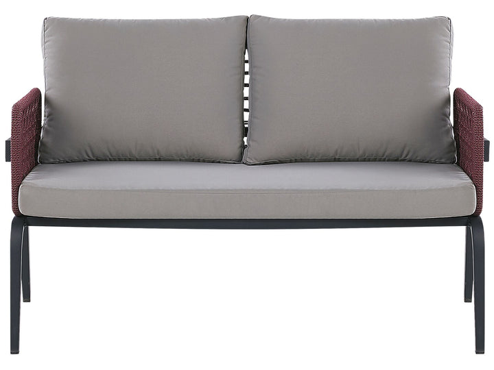 Sciacca Garden Lounge Set with Table 4 Seater Metal Grey