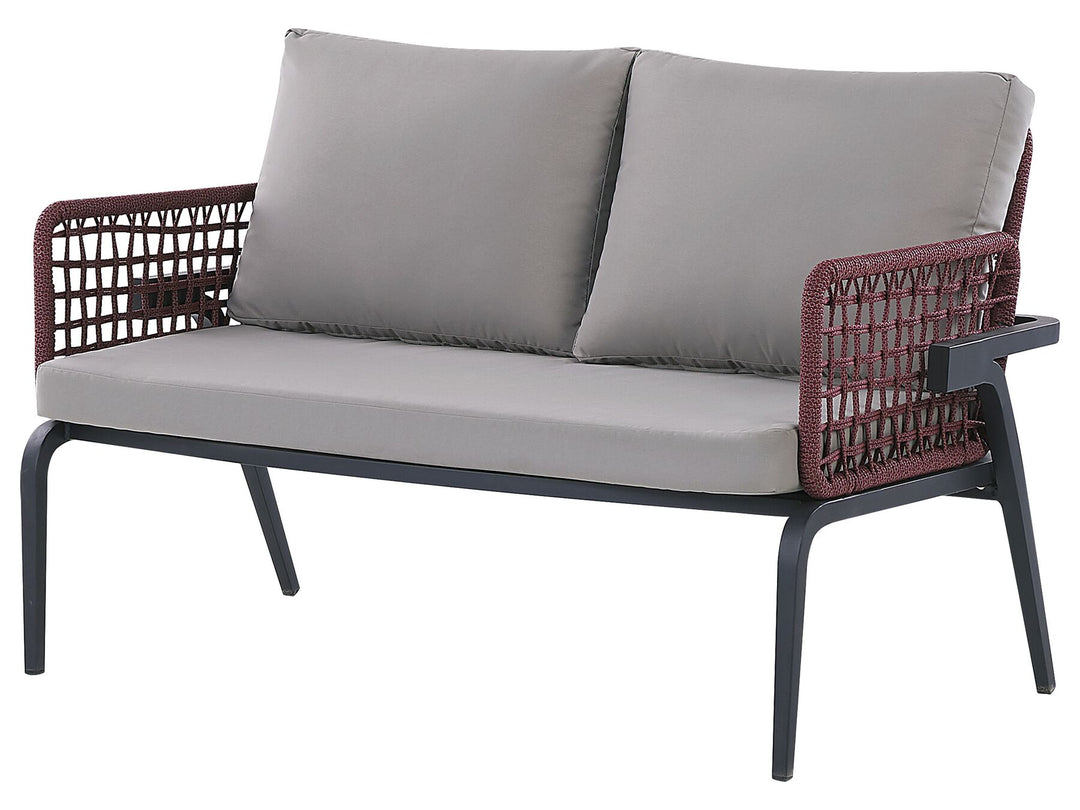 Sciacca Garden Lounge Set with Table 4 Seater Metal Grey