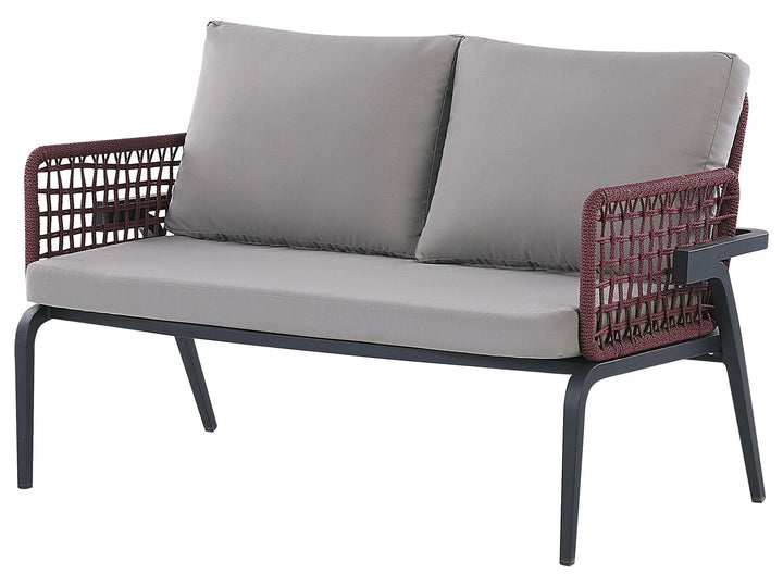 Sciacca Garden Lounge Set with Table 4 Seater Metal Grey
