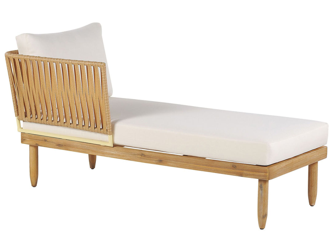 Cremona Garden Lounge Set with Table 4 Seate Right Hand Acacia Wood Off-White