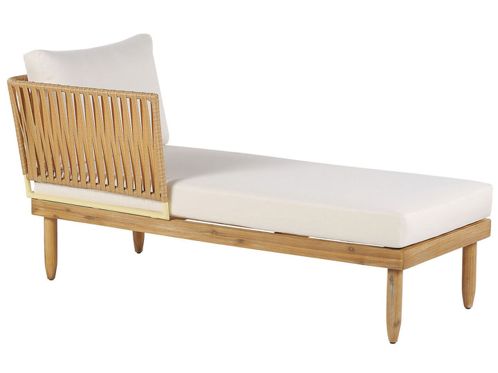 Cremona Garden Lounge Set with Table 4 Seate Right Hand Acacia Wood Off-White