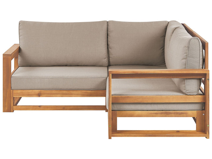 Timor Garden Corner Sofa 2 Seater Modular Certified Acacia Wood Light Brown