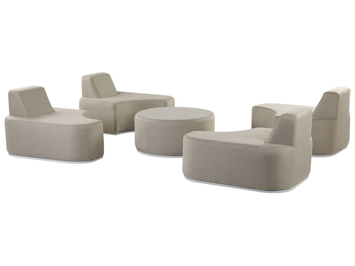 Fabro Garden Lounge Set with Table 4 Seater Modular Light Grey