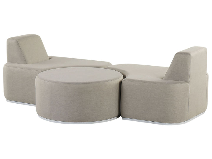 Fabro Garden Lounge Set with Table 2 Seater Modular Light Grey