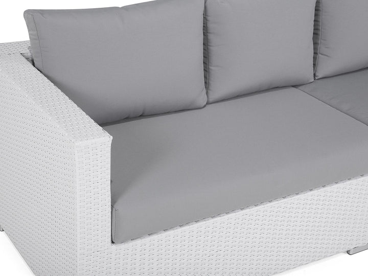 Garden Lounge Set with Table 8 Seater XXL Right Hand Modular PE Rattan White