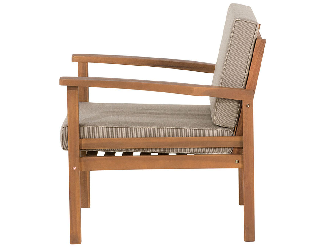 Manila Garden Lounge Set with Table and Ottoman 4 Seater Acacia Wood Light Brown