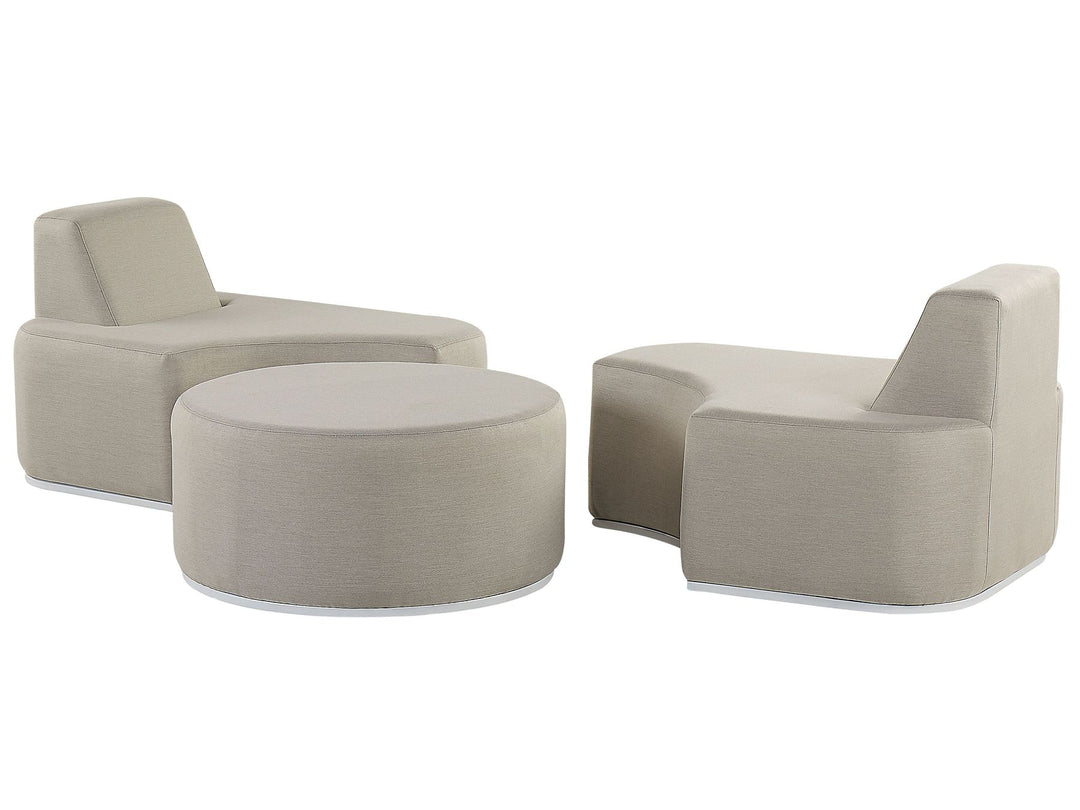 Fabro Garden Lounge Set with Table 2 Seater Modular Light Grey