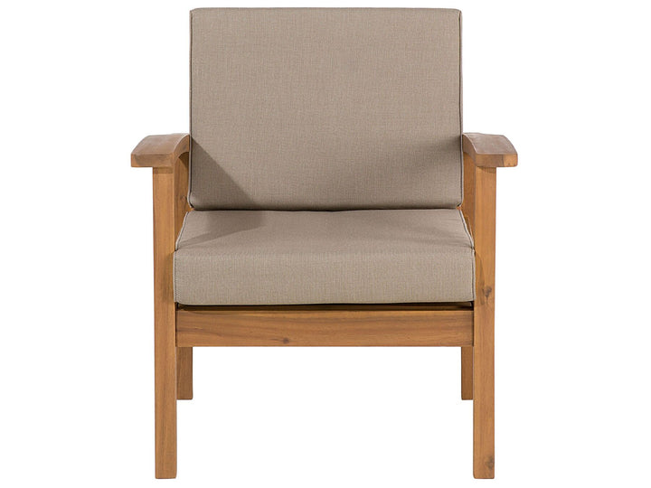 Manila Garden Lounge Set with Table and Ottoman 4 Seater Acacia Wood Light Brown