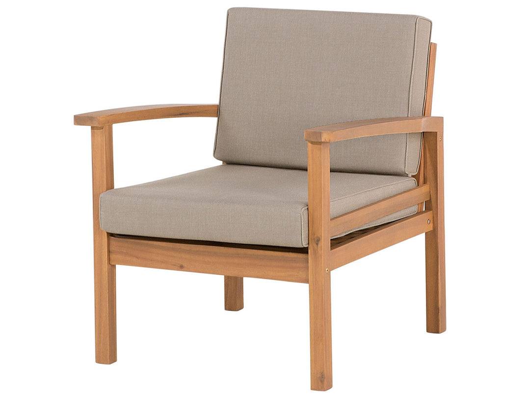 Manila Garden Lounge Set with Table and Ottoman 4 Seater Acacia Wood Light Brown