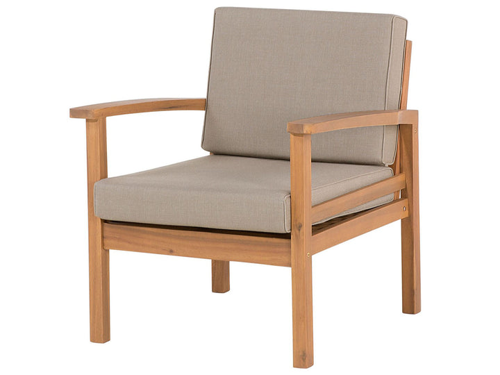 Manila Garden Lounge Set with Table and Ottoman 4 Seater Acacia Wood Light Brown