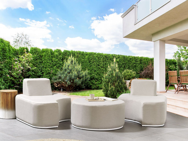Fabro Garden Lounge Set with Table 2 Seater Modular Light Grey