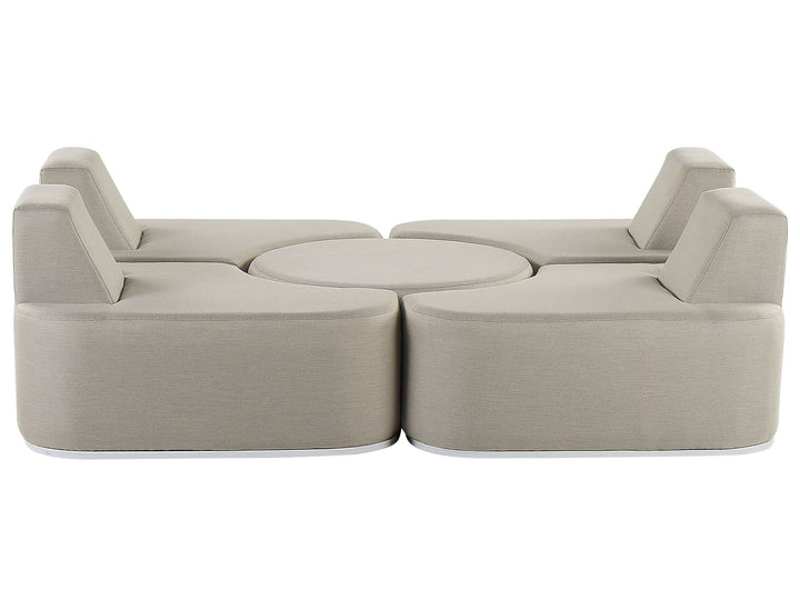 Beige modular sofa on a white background