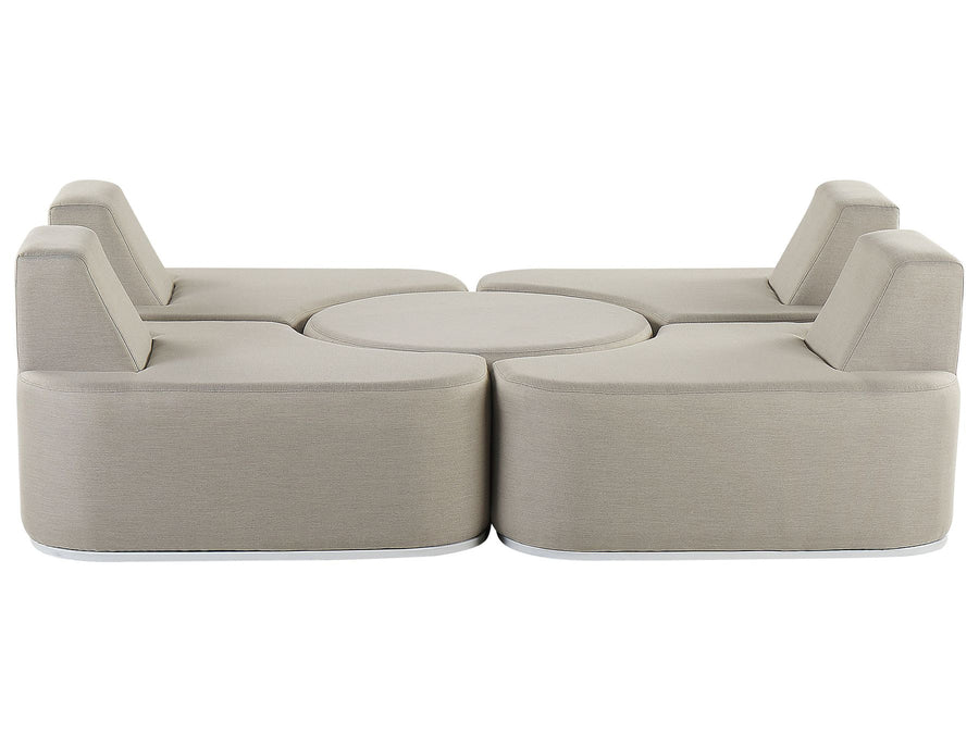 Beige modular sofa on a white background