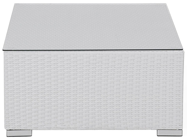 Garden Lounge Set with Table 8 Seater XXL Right Hand Modular PE Rattan White