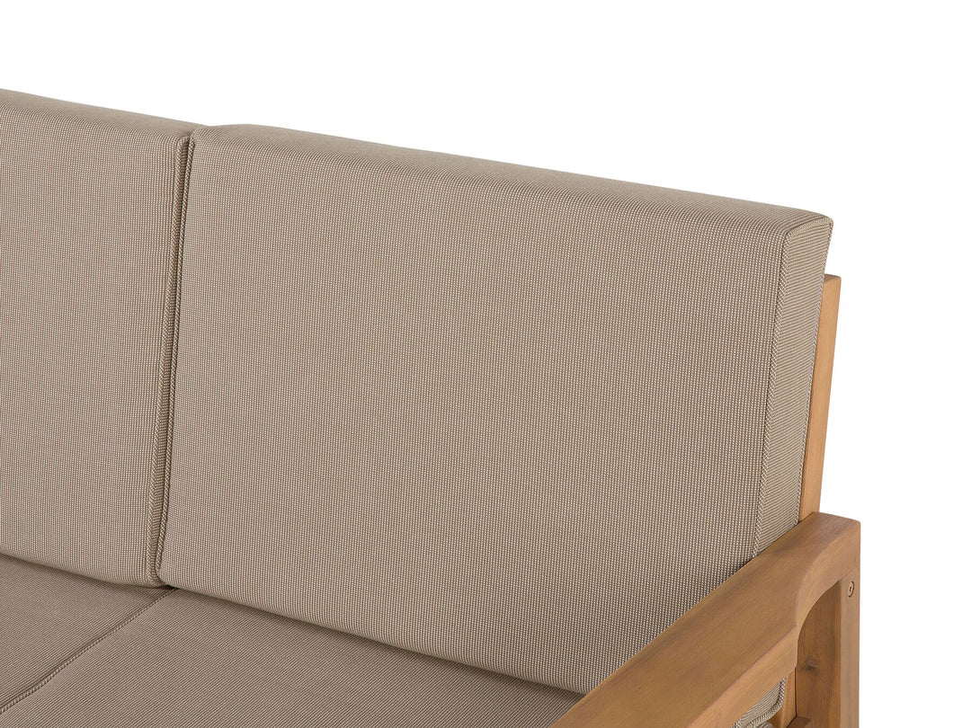 Manila Garden Lounge Set with Table and Ottoman 4 Seater Acacia Wood Light Brown