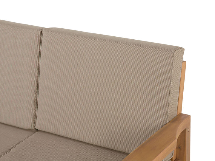 Manila Garden Lounge Set with Table and Ottoman 4 Seater Acacia Wood Light Brown