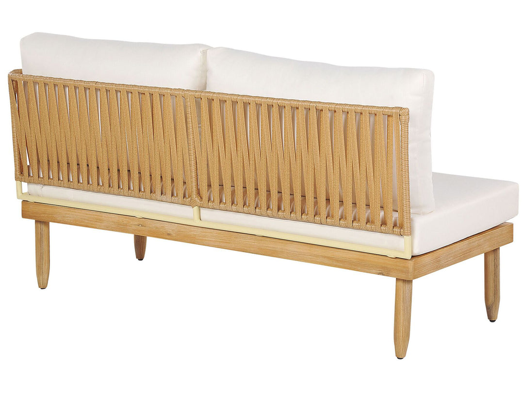 Cremona Garden Lounge Set with Table 4 Seate Right Hand Acacia Wood Off-White