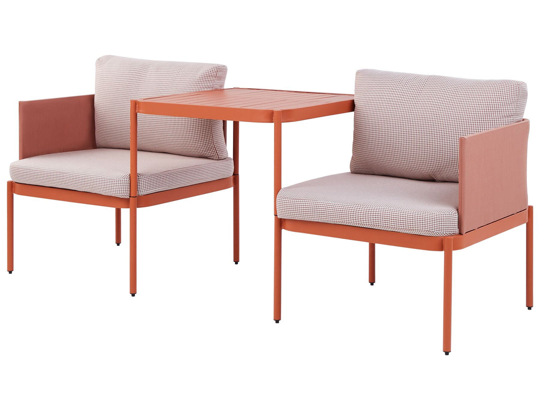 Terracina Garden Lounge Set with Table 2 Seater Metal Orange