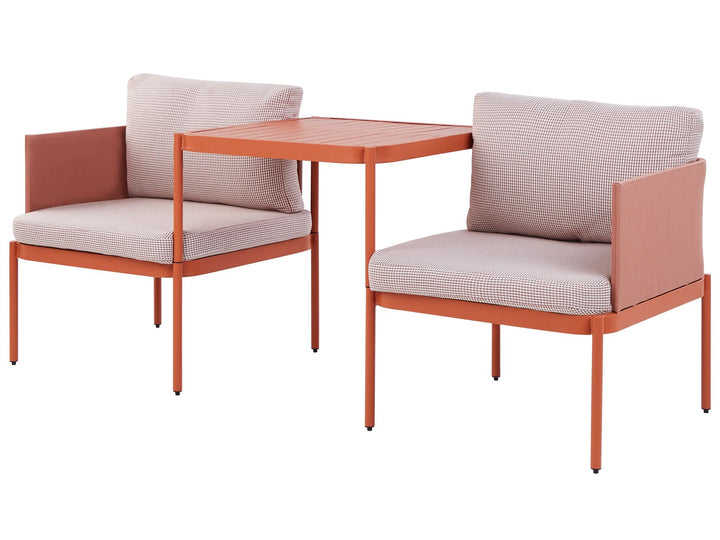 Terracina Garden Lounge Set with Table 2 Seater Metal Orange