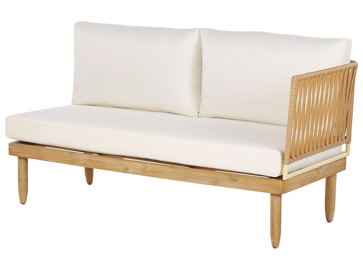 Cremona Garden Lounge Set with Table 4 Seate Right Hand Acacia Wood Off-White