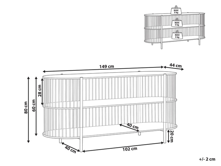 2 Tier Shelving Unit 80 cm Black Vilton