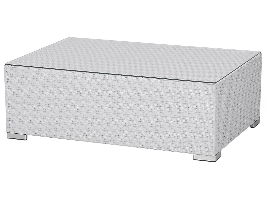 Garden Lounge Set with Table 8 Seater XXL Right Hand Modular PE Rattan White