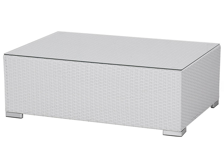 Garden Lounge Set with Table 8 Seater XXL Right Hand Modular PE Rattan White