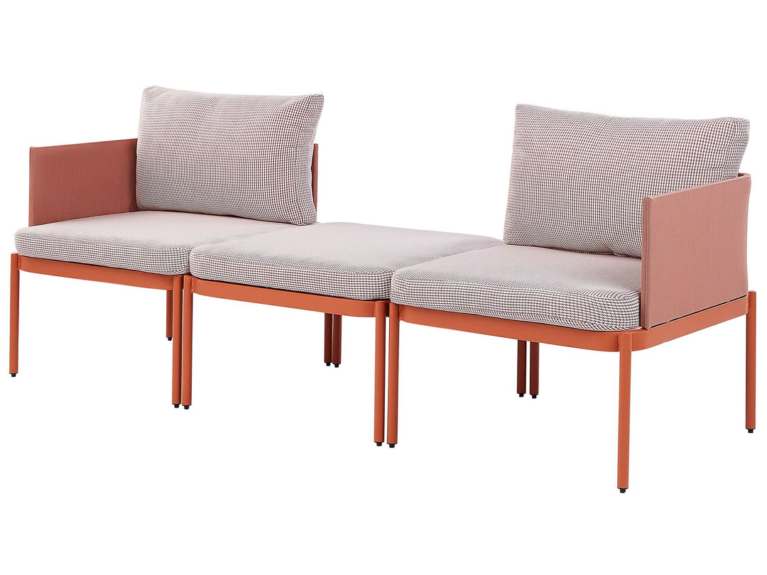 Terracina Garden Lounge Set with Table 2 Seater Metal Orange