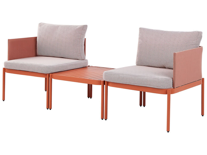 Terracina Garden Lounge Set with Table 2 Seater Metal Orange