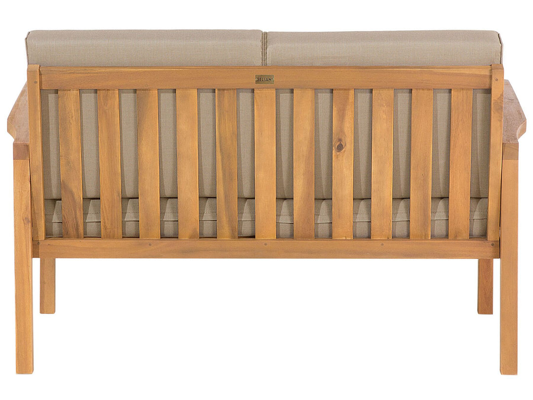 Manila Garden Lounge Set with Table and Ottoman 4 Seater Acacia Wood Light Brown