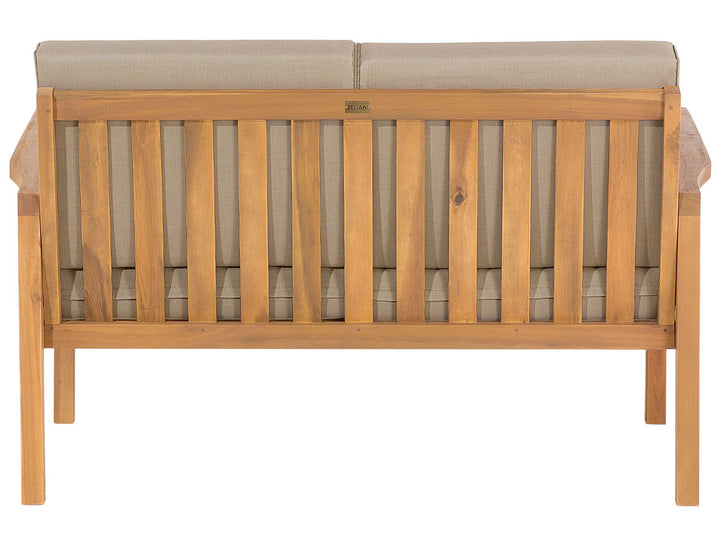 Manila Garden Lounge Set with Table and Ottoman 4 Seater Acacia Wood Light Brown