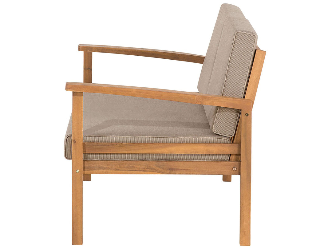 Manila Garden Lounge Set with Table and Ottoman 4 Seater Acacia Wood Light Brown