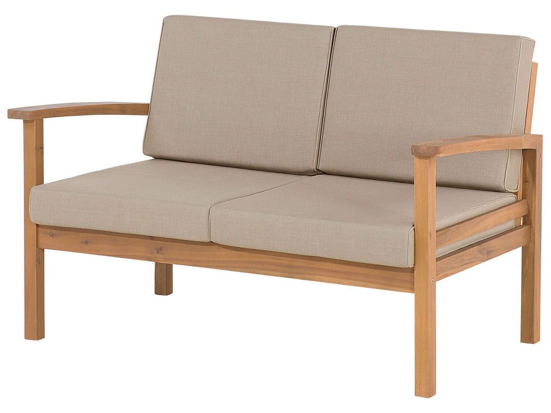 Manila Garden Lounge Set with Table and Ottoman 4 Seater Acacia Wood Light Brown