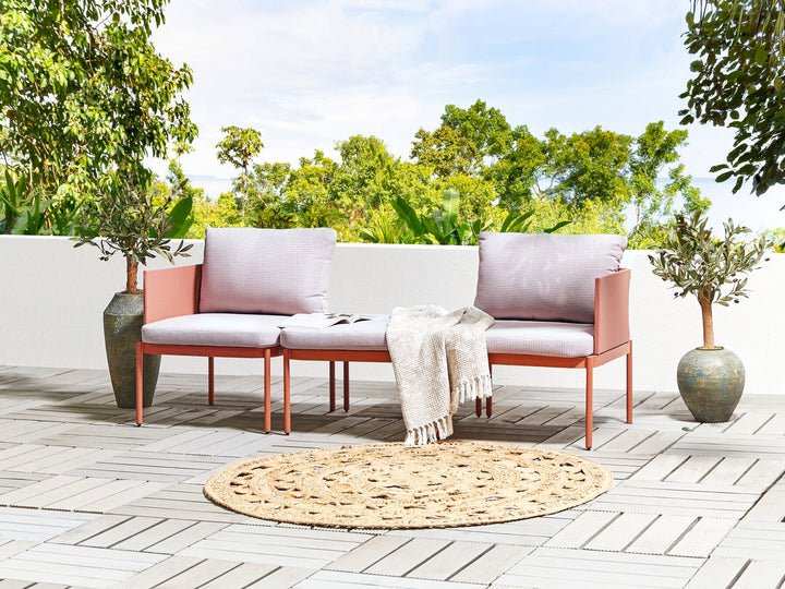 Terracina Garden Lounge Set with Table 2 Seater Metal Orange