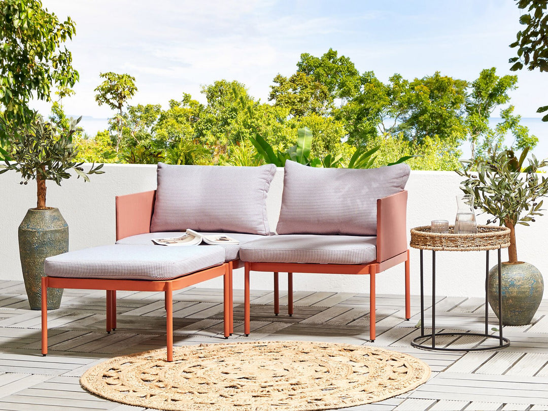 Terracina Garden Lounge Set with Table 2 Seater Metal Orange