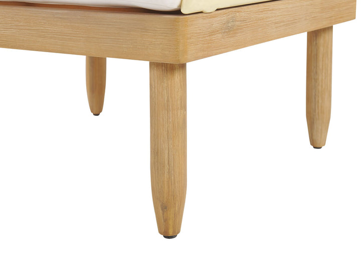 Cremona Garden Lounge Set with Table 4 Seate Right Hand Acacia Wood Off-White