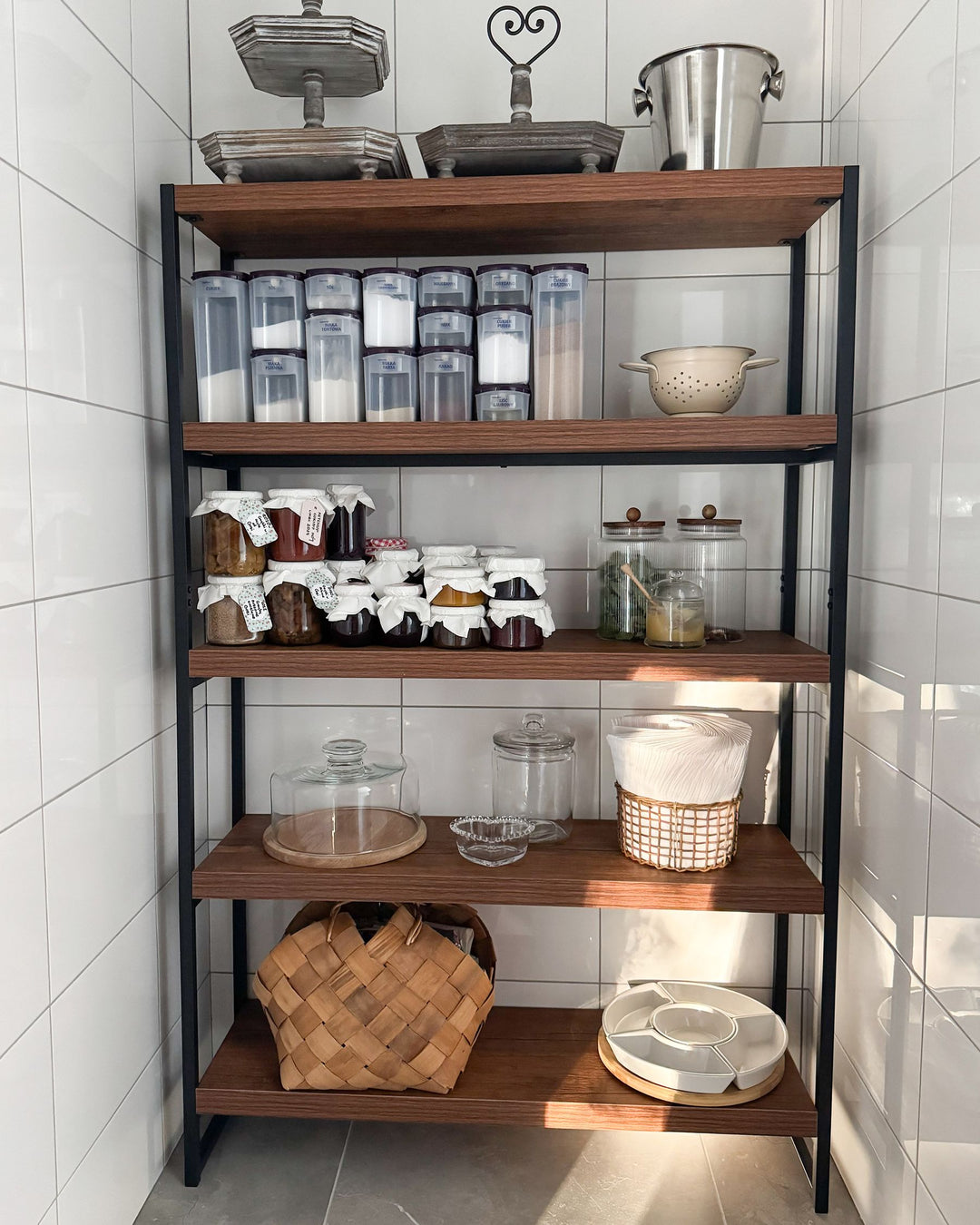 Lucas 4 Tier Shelving Unit 155 cm Dark Brown Tifton