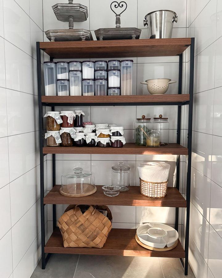 Lucas 4 Tier Shelving Unit 155 cm Dark Brown Tifton