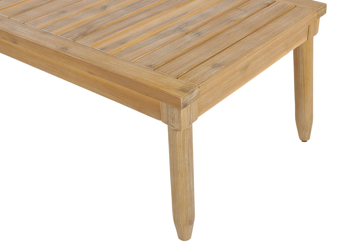 Cremona Garden Lounge Set with Table 4 Seate Right Hand Acacia Wood Off-White