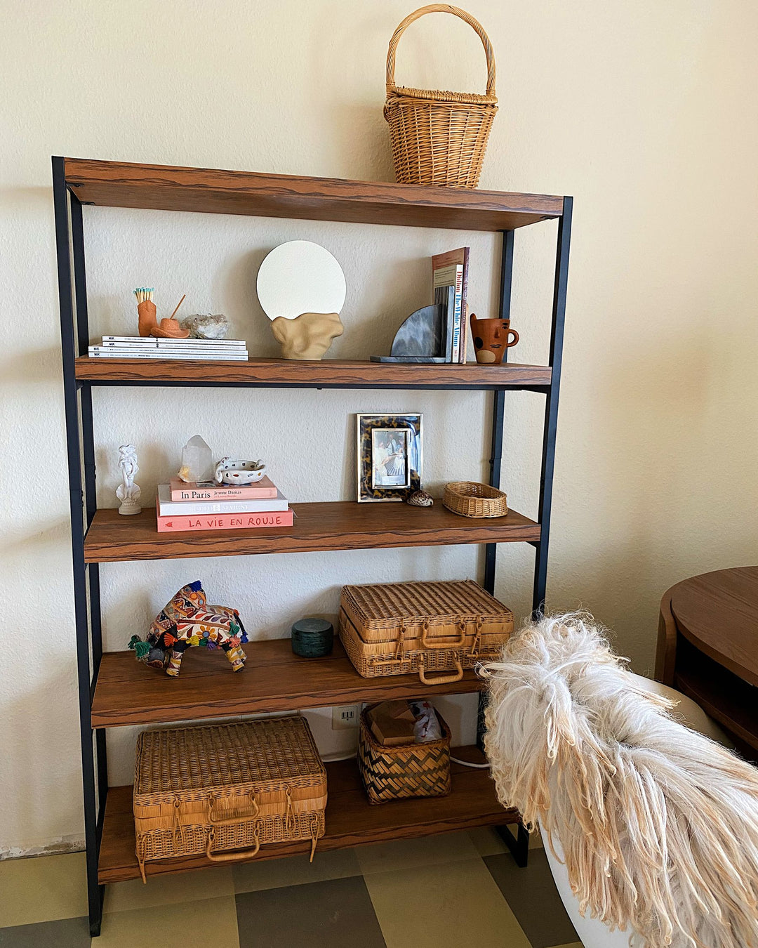 Lucas 4 Tier Shelving Unit 155 cm Dark Brown Tifton