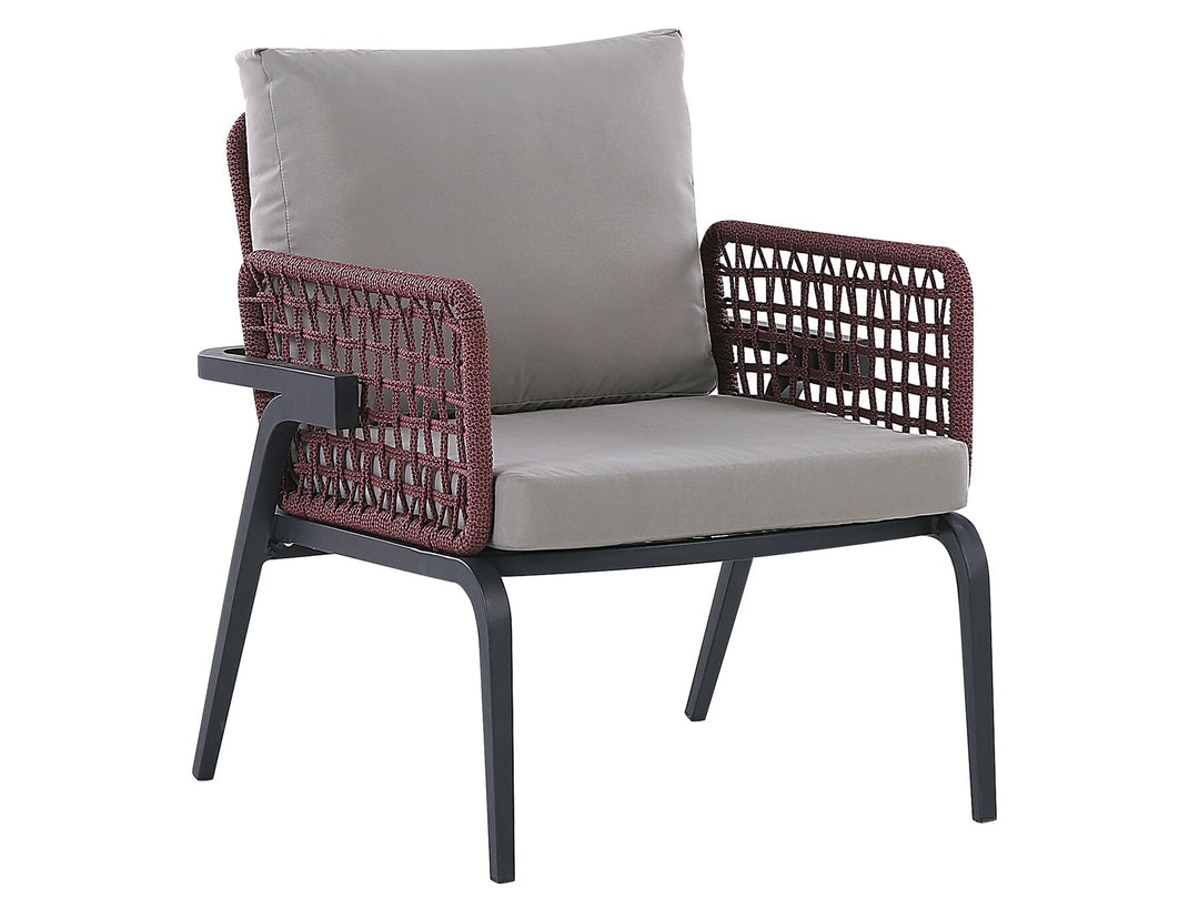 Sciacca Garden Lounge Set with Table 4 Seater Metal Grey